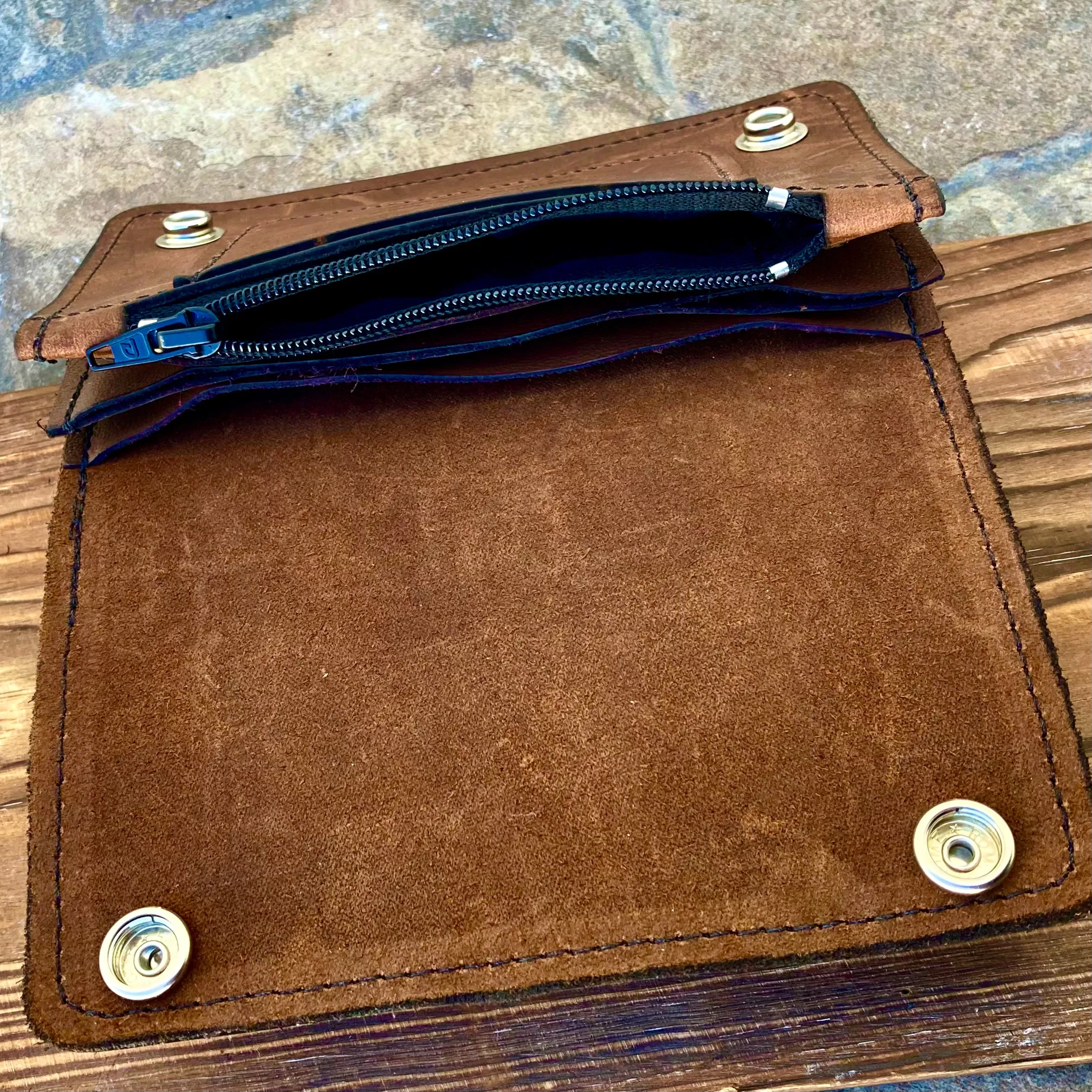 Wallet - Brown Biker - 3.5” x 6” - Genuine Leather - BRW3x6