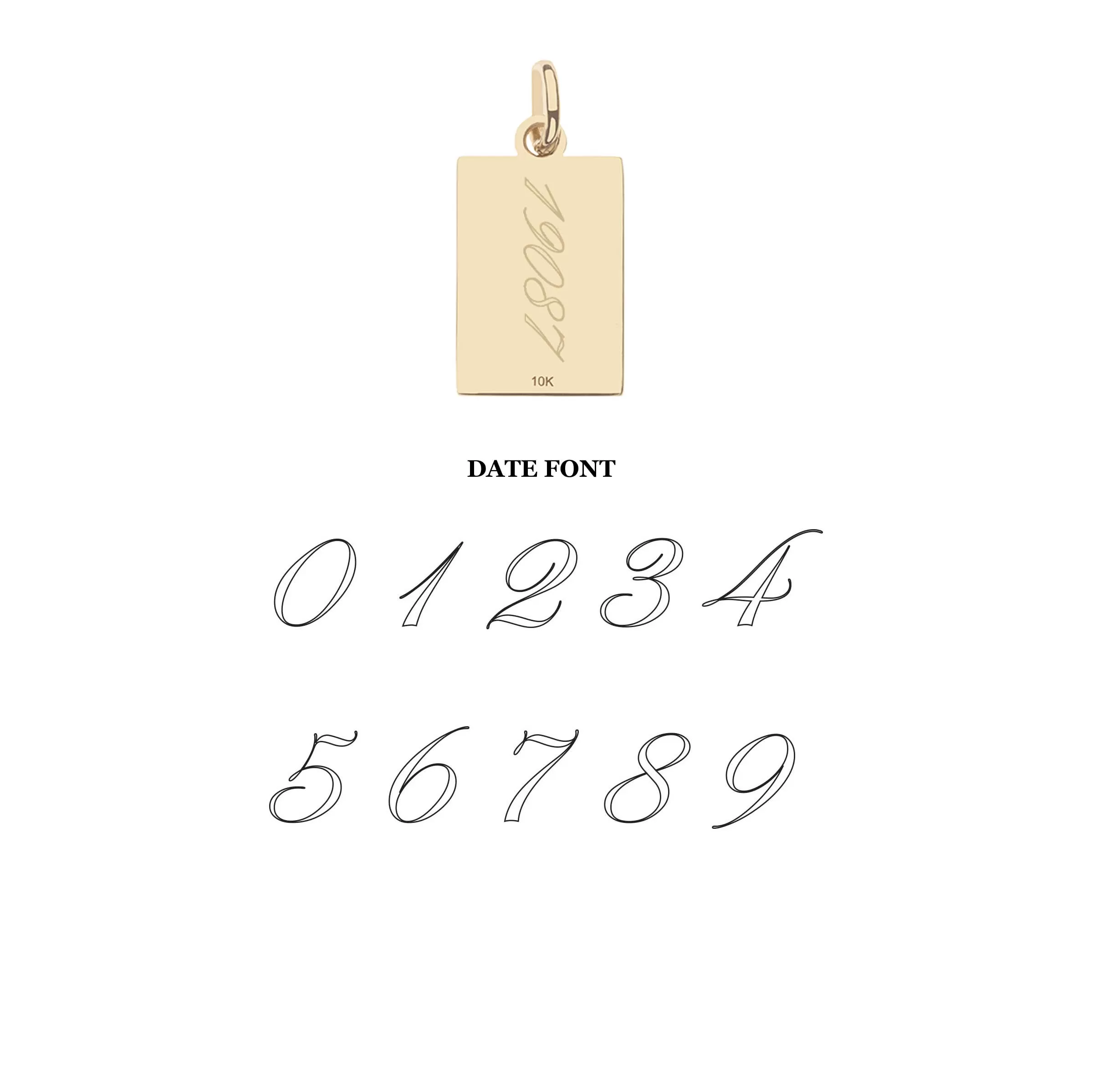 WANDERLUST Postcard Engravable Charm in Solid Gold