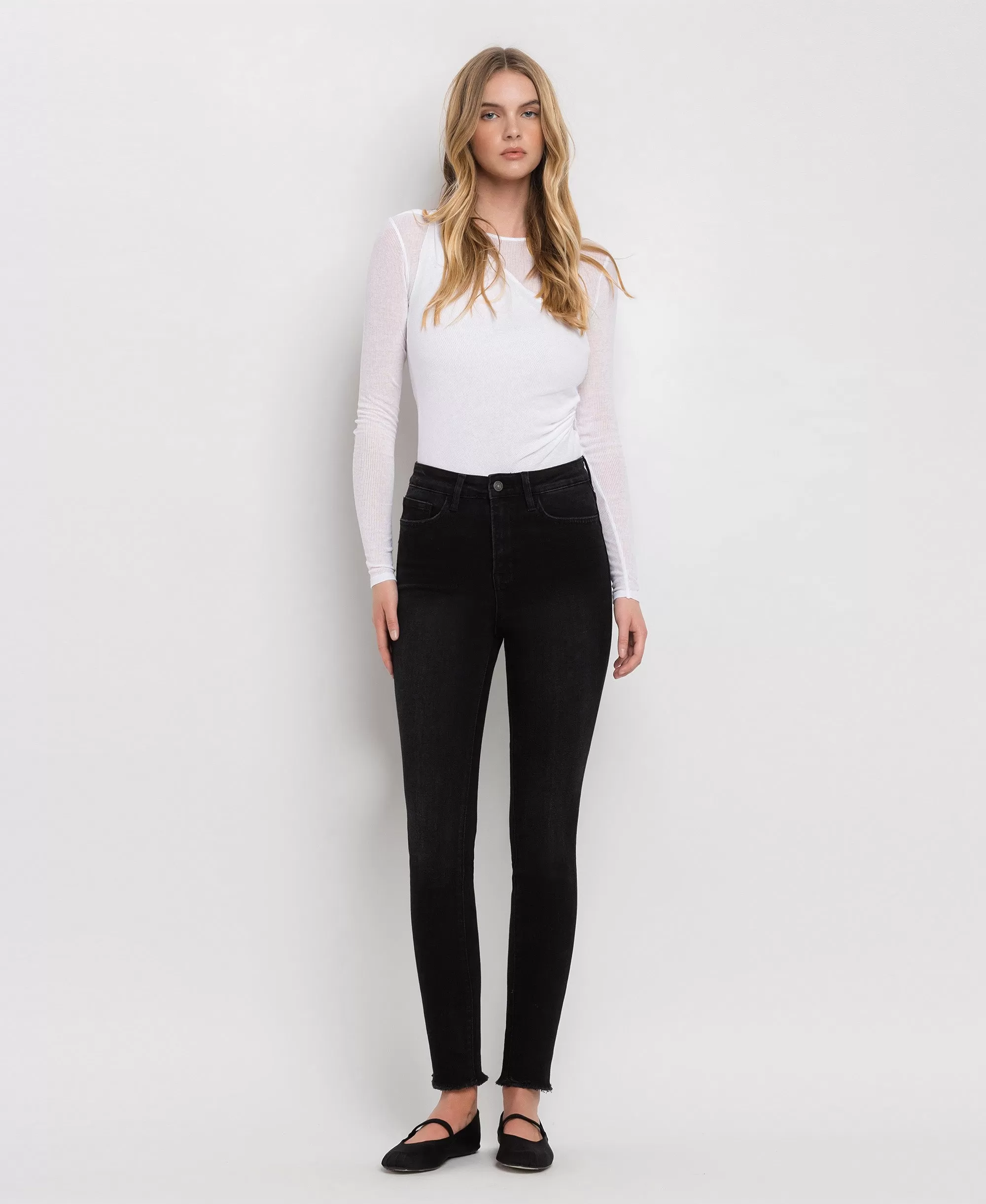 Washed Black - Super High Rise Ankle Skinny Jeans