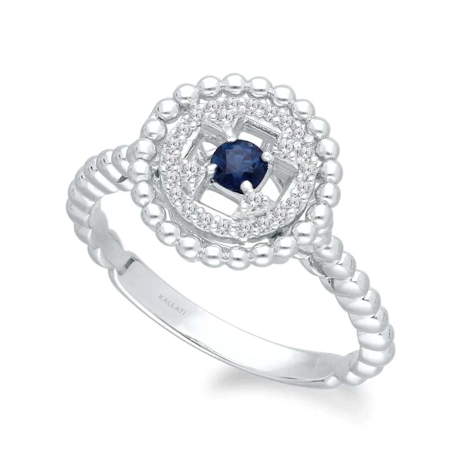 White Gold Sapphire & Diamond Heirloom Ring