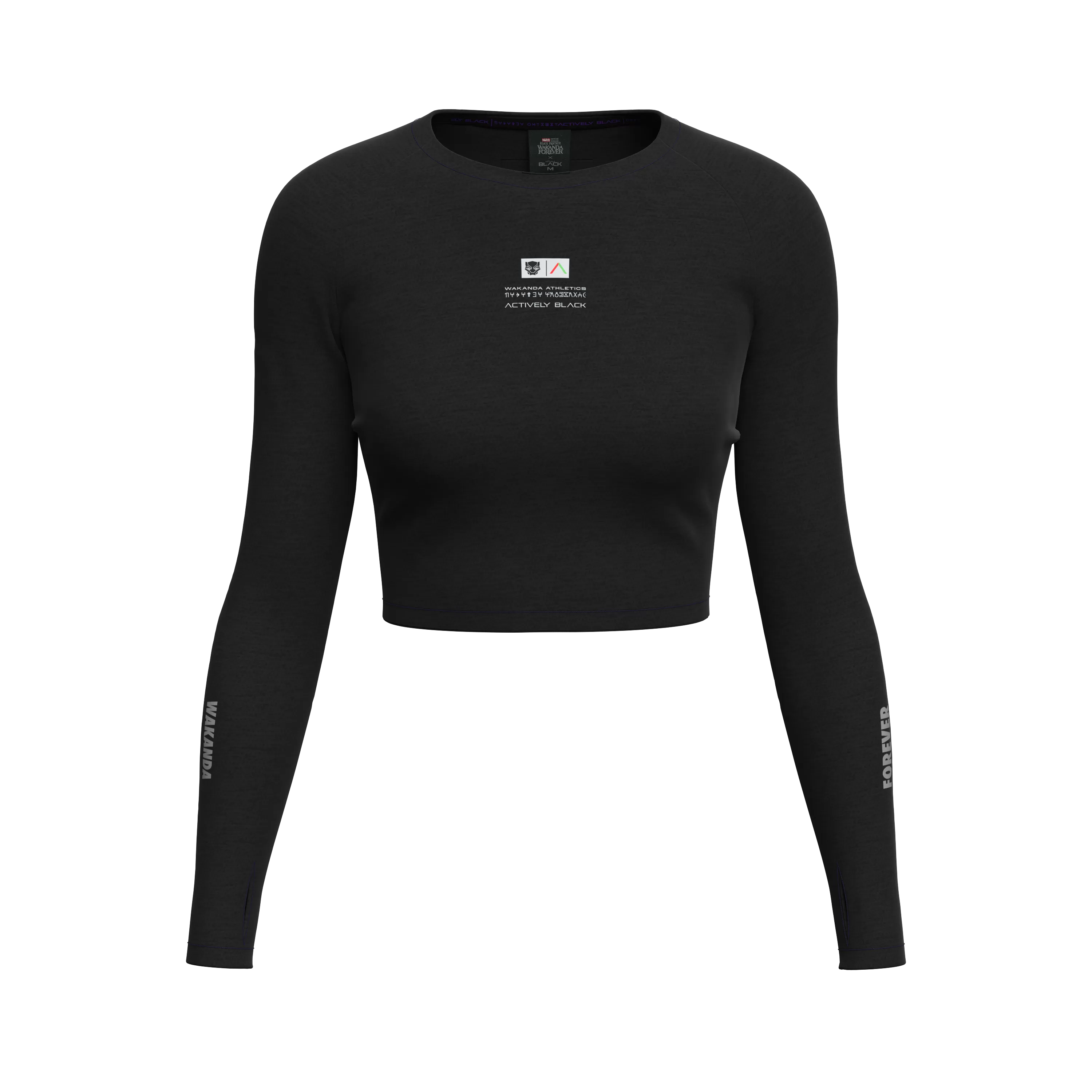 Women's Wakanda Athletics Long Sleeve Crop